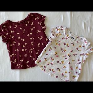 NWOT Old Navy Girl Floral t-shirts — 18-24 months